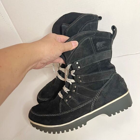 Sorel Meadow Lace Suede Leather Lined Snow Winter Short Boots - Picture 5 of 14